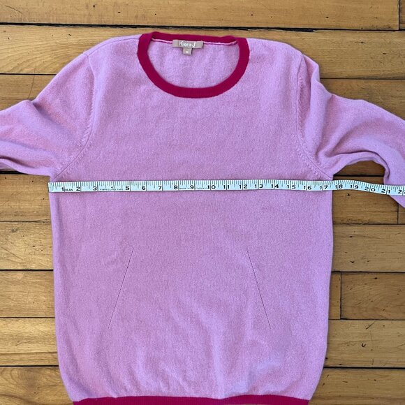 Kier + J Pink Cashmere Crewneck Sweater, Size Medium - Picture 8 of 8